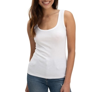 Women's Black Scoop Neck Tank <b>Top</b> Solid Color Casual Knitted 100% Cotton Regular Length Tank <b>Top</b> Summer Clothing - Product Image 3
