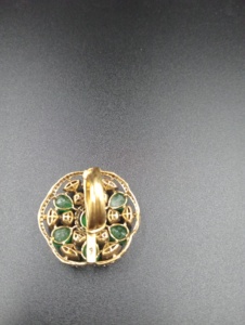 Amaira Jewels Floral <b>Cocktail</b> <b>Ring</b> Green Doublet 18K <b>Gold</b> Plated Women's Classic Adjustable Handmade Ethnic Rajasthan for - Product Image 2