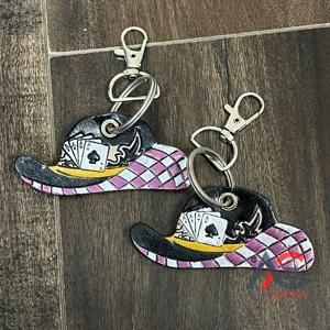 Nouveau Porte-clés Chapeau de Cowboy en Cuir de Vache Véritable Fait Main 2026, Breloque Rodeo à Carreaux Style Western, Cadeau Souvenir, Vente en Gros - Product Image 1