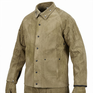 Chaqueta de Soldador de Cuero Vacuno Reforzado de Primera Calidad, ANSI Clase 1, EN ISO 20471 Clase 1, Características de Seguridad Reflectantes - Product Image 3