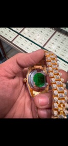 Montre de luxe pour homme à quartz glacé avec zircon, en acier inoxydable, mouvement mécanique, design élégant et antique - Product Image 3