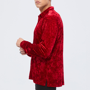 เสื้อเชิ้ตกำมะหยี่ลำลองผู้ชายสั่งทำขายส่ง เสื้อเชิ้ตลำลองแขนยาวทรงปกติสำหรับผู้ชายขายดี - Product Image 3