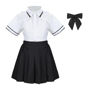 ชุดเครื่องแบบนักเรียนหญิง – เสื้อแจ็คเก็ตสีดำ เสื้อเชิ้ตสีขาว เนคไท และกระโปรงจีบ - Product Image 5