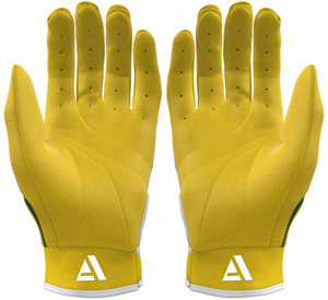Gants de frappeur de baseball en cuir de qualité supérieure, légers, durables, antidérapants, avec fermeture auto-agrippante, jaune et vert - Product Image 2