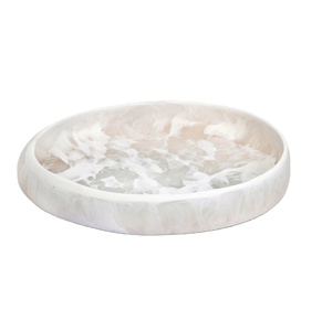 Bol et plat de service en résine écologique poli à la main pour les fêtes, couleur personnalisée, fabriqué en Inde - Product Image 1