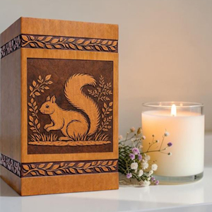 Handcrafted Wooden Urn <b>Box</b>, Squirrel Nature Engraved Cremation <b>Keepsake</b> by AYAANS - Product Image 4