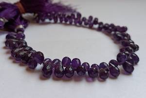 AAA Natural African <b>Amethyst</b> Faceted Teardrop Shape Briolette 6X4MM <b>Amethyst</b> Gemstone Beads 8" Strand Faceted Beads Wholesaler - Product Image 4