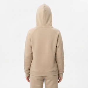 Sweat-shirt à capuche en polaire beige pour femme, cagoule intégrée, style décontracté streetwear - Product Image 2