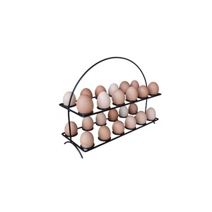 Black Metal Wire Egg Storage <b>Basket</b> with Rooster Silhouette Farmhouse Style Countertop Egg Holder For Fresh Eggs Rustic Kitchen - Product Image 6