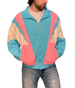 Custom Unisex 80s Retro Colorblock Windbreaker <b>Jacket</b> Vintage Oversized Patchwork Lightweight Waterproof <b>Track</b> Sport <b>Jacket</b> - Product Image 3