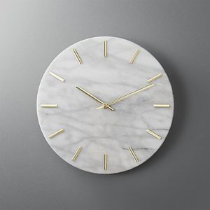 Minimalist Round <b>Marble</b> Wall <b>Clock</b> Analog Quartz Silent for Living Room - Product Image 3