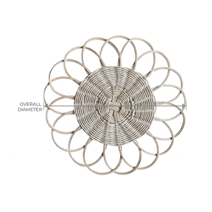 Plato de mimbre redondo de 18 pulgadas con diseño de margaritas bohemias, hecho a mano, para decoración de mesas de boda y comedor - Product Image 2