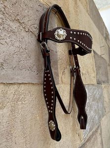 ชุดบังเหียนและสายรัดอกม้าแบบตะวันตกทำจากหนัง  บังเหียนแบบมีลวดลาย  สายรัดอกม้า  ชุดบังเหียนแบบตะวันตก  Chalinari Alogou - Product Image 4