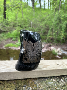 Jarra de Cuerno de Búfalo Artesanal Pulida para Decoración del Hogar, Jarra Medieval para Beber - Product Image 4