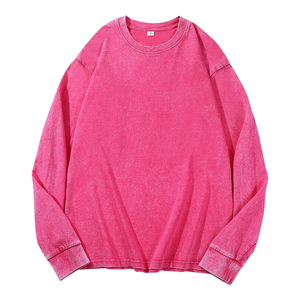T-shirt à manches longues pour homme, 100 % coton de haute qualité, col rond, coupe ample, respirant, avec logo frontal et manches à revers. - Product Image 1
