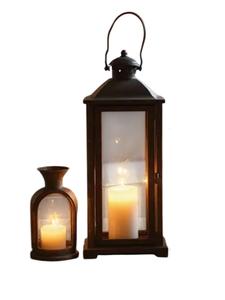 Farol Rústico Moderno de Metal y Vidrio con Acabado Negro Mate, Estilo Moderno, para Navidad y Exteriores, Venta al Por Mayor - Product Image 2