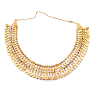 ชุดสร้อยคอ Royal Style 11058770GL ชุบทองอย่างดี ประดับเพชรซิร์คอนและลายใบไม้ สำหรับโอกาสพิเศษ - Product Image 2