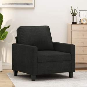 Fauteuil individuel en tissu noir (100 % polyester) pour salon, avec structure en métal et textilène, au design élégant - Product Image 1