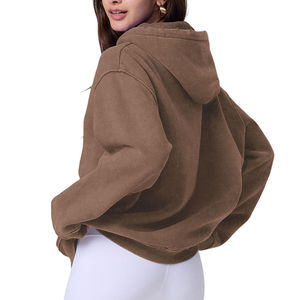 Sudaderas con capucha de secado rápido y transpirables para mujer, con lavado ácido, logotipo personalizado, tejido transpirable, MOQ bajo, personalizables. - Product Image 6