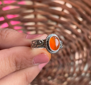 Carnelian Gemstone <b>Ring</b> 925 <b>Silver</b> Handmade <b>Statement</b> handmade <b>Ring</b> for Women Birthday Anniversary Gift <b>Ring</b> For Her - Product Image 1