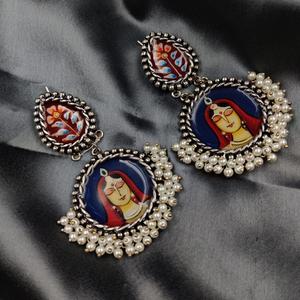 Handmade <b>Jhumka</b> Earrings Pearl Accent Girls Casual Party Wear Traditional Indian Jewelry Accessory - Product Image 4