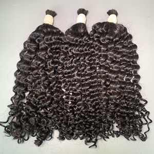 Prix de gros usine Super Double bouclés couleur naturelle paquets de cheveux en vrac cuticule Aligne 100% Extensions de cheveux humains - Product Image 5