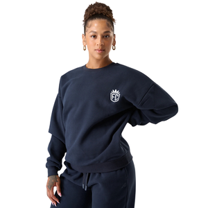 Women’s Oversized <b>Crewneck</b> Sweatshirt Soft Fleece Pullover With Relaxed Fit For Casual Wear Lounging And Travel Comfort Apparels - Product Image 2
