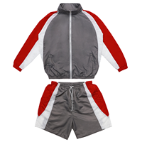 Ensemble décontracté deux pièces coupe-vent et short pour homme Ville Sports avec logo personnalisé, en tricot Spandex/Coton, séchage rapide, 300g