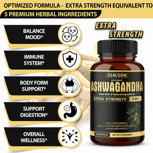 Cápsulas de Ashwagandha 100% Pura 500mg, Suplemento Herbal Natural de Withania Somnifera para Aliviar el Estrés y Aumentar la Energía - Product Image 2