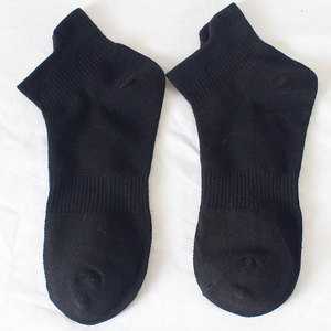 Men's <b>Black</b> Ankle <b>Socks</b> 100% Cotton Breathable Knitted Solid Color Daily Wear Standard Thickness Spring Season - Product Image 4