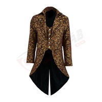 Veste de smoking pour homme Gothique Steampunk-Veste Vampire-Costume Médiéval-Victorien Frock-Coat Costume d'Halloween