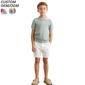 Chemises polo décontractées pour enfants, garçons et filles, avec logo OEM personnalisé, couleur unie, tissu tricoté, manches courtes, respirantes - Product Image 1