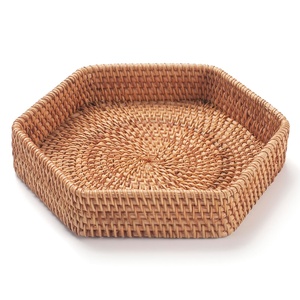 Plateau à fruits en rotin tressé, organiseur de cuisine, plateaux de service de haute qualité, conteneur de rangement pour table à manger - Product Image 2