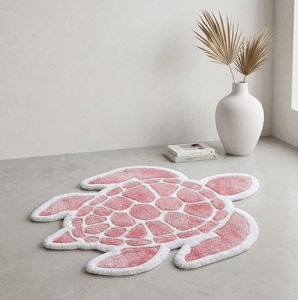 Alfombra Moderna Antideslizante de Lana Tufted a Mano, Forma Regular, Color Rosa Premium, con Patrón Geométrico, Suave y Afelpada, para Decoración - Product Image 1