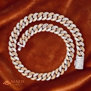 สร้อยคอผู้ชายแบบ Cuban Link ประดับเพชรโมอิสซาไนต์ทรงบาแกตต์สีทอง หรูหรา สไตล์ฮิปฮอป เหมาะสำหรับงานปาร์ตี้ ของขวัญ เครื่องประดับแฟชั่น โดดเด่นมีสไตล์ - Product Image 3