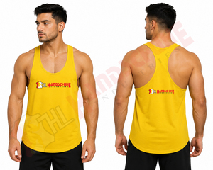 เสื้อกล้ามผู้ชายสีเหลืองแบบ Racerback พิมพ์ลายโลโก้ THL Handschuhe Industries ด้านหน้า สไตล์ลำลอง ผ้าถัก ระบายอากาศได้ดี บริการ OEM/ODM - Product Image 4