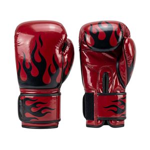 Guantes de Boxeo Personalizados con Diseño Gráfico de Llama Roja, Cuero Transpirable, Impresión de Serigrafía a Prueba de Agua, Guantes de Boxeo Premium - Product Image 1