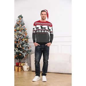 2025 hommes moche noël pull pull doux tricoté à manches longues renne flocon de neige motif mince automne impression ODM approvisionnement - Product Image 4