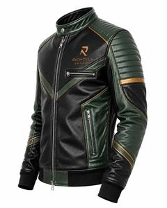Winter Warm <b>Genuine</b> <b>Leather</b> <b>Jacket</b> <b>Men</b> Stand Eco-Friendly Quick Dry Comfortable Breathable Premium Quality Custom Made Front - Product Image 3