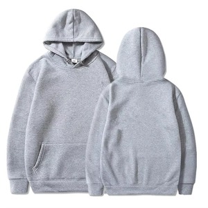 เสื้อฮู้ดสีเทาแบบยูนิเซ็กซ์ ดีไซน์กระเป๋าสีพื้น ผ้าฝ้ายถัก 100% ทรงปกติ สวมใส่สบายๆ สำหรับฤดูใบไม้ร่วง - Product Image 1