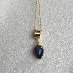 จี้ลาบราดอไรต์แท้ เงินแท้ 925 ชุบทอง 14K เครื่องประดับสวยงาม ของขวัญประจำเดือนพฤศจิกายนสำหรับเธอ - Product Image 1