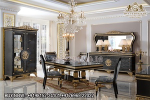 Ensemble de table à manger sculptée à la main de style maharaja pour les maisons de luxe Sculpture exquise Grand Style Personnalisé BestPrice USA Clients - Product Image 4