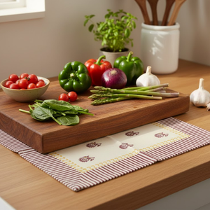 Juego de 6 Servilletas de Mesa de Algodón Hechas a Mano con Diseño de Flor de Selva |   Reutilizable y Ecológico |   Mantelería con Estampado Floral |   Estilo de Decoración del Hogar - Product Image 4