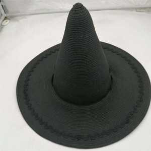 Divertidos Sombreros de Bruja Trenzados a Mano, Sombreros de Paja para Cosplay con Logotipo Personalizado para Fiestas de Halloween - Product Image 1