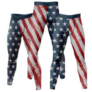 Leggings Deportivos Sublimados de Cintura Alta para Hombre, Diseño Personalizado OEM, de Poliéster, con Costuras, Efecto Push-Up, Elásticos y Forrados de Felpa - Product Image 1