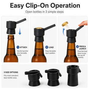 Lanceur de bouchons de bouteille, ouvre-bouteille de <span class=keywords><strong>bière</strong></span> <span class=keywords><strong>à</strong></span> catapulte, gadget de fête, outil de bar, plastique moderne écologique - Product Image 3