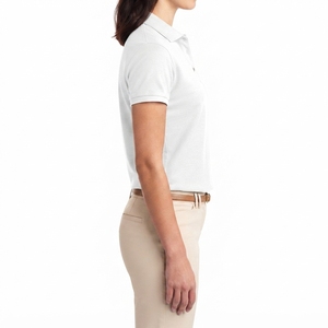 Women'<b>s</b> White Short Sleeve <b>Polo</b> <b>Shirt</b> Solid Color Oxford Fabric Casual Style Breathable Design Front Logo Regular Length - Product Image 6