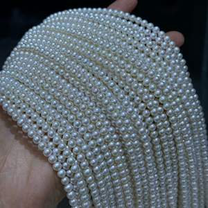 Venta Directa de Fábrica, Perlas Sueltas de Agua Dulce de 3-4 mm, Círculo Perfecto con Fuerte Brillo, Cuentas Pequeñas - Product Image 1