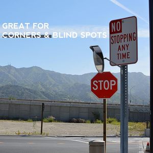 Miroir de circulation convexe réglable de 12 pouces, grand angle de vue, miroir de sécurité incurvé pour allées, parkings, garages, coins, en acrylique - Product Image 3