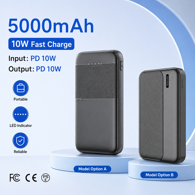 OEM 5000mAh 10W Power Bank From Charger Factory Compact Phone Backup Battery for Outdoor Use with CE RoHS KC Certified Quality